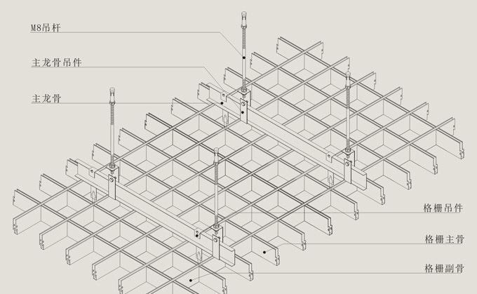 鋁格柵安裝節(jié)點(diǎn)圖